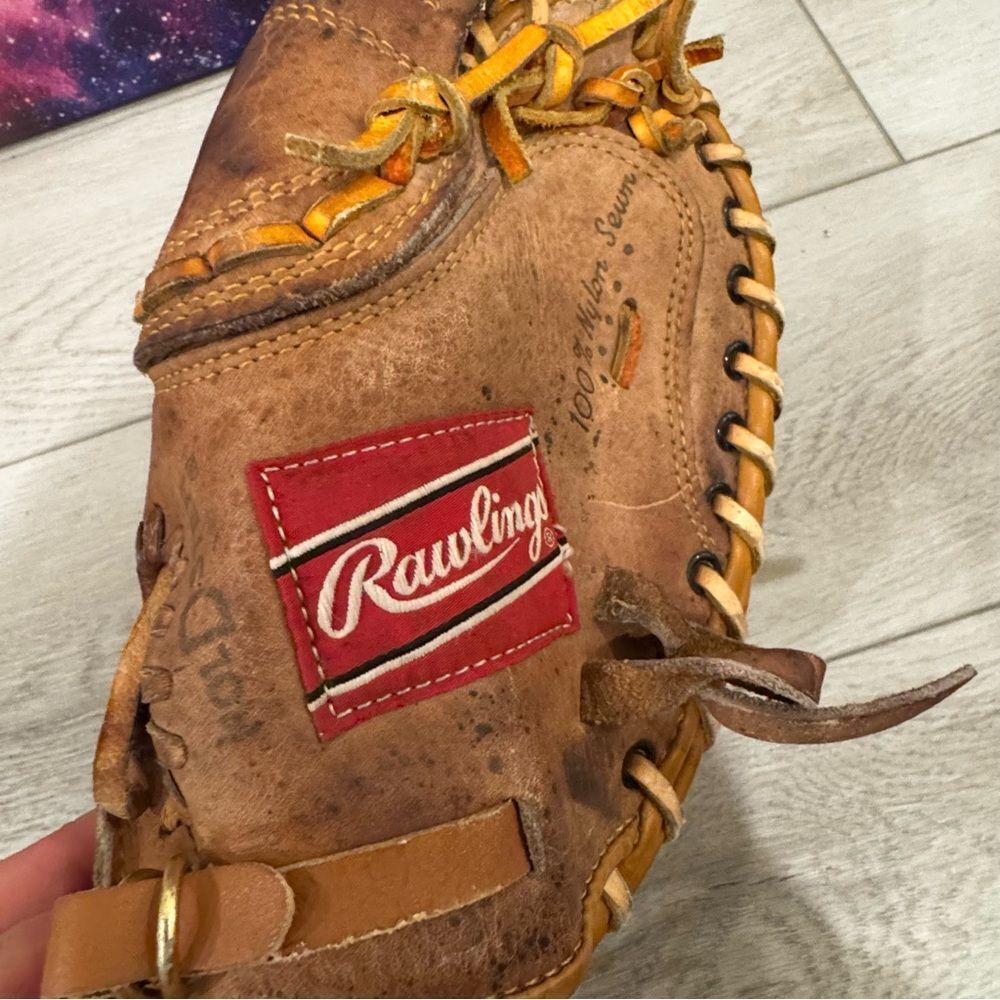 Vintage Rawlings RHT Mike Piazza RCM30 Baseball Catchers Mitt Lite Toe Leather - Picture 9 of 9